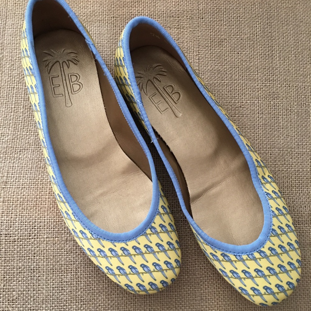 Custom silk print ballet flats.